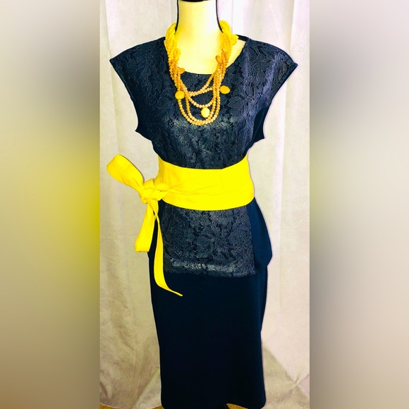 New 7th Avenue Design Studio / New York and Company Navy Blue Top and Skirt Set - Picture 8 of 8